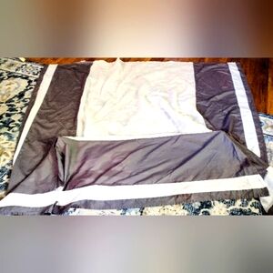 Gray and White Bed Skirt/Dust Ruffle